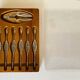 Set of 6 lobster forks and tongs, silver plated metal by Silea, circa 70