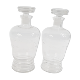 2 flacons vintage en verre  ciselé