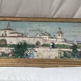 Oil painting on cardboard, dimensions: height -42 cm - width -69 cm -