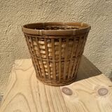 Basket high cache vintage rattan pot