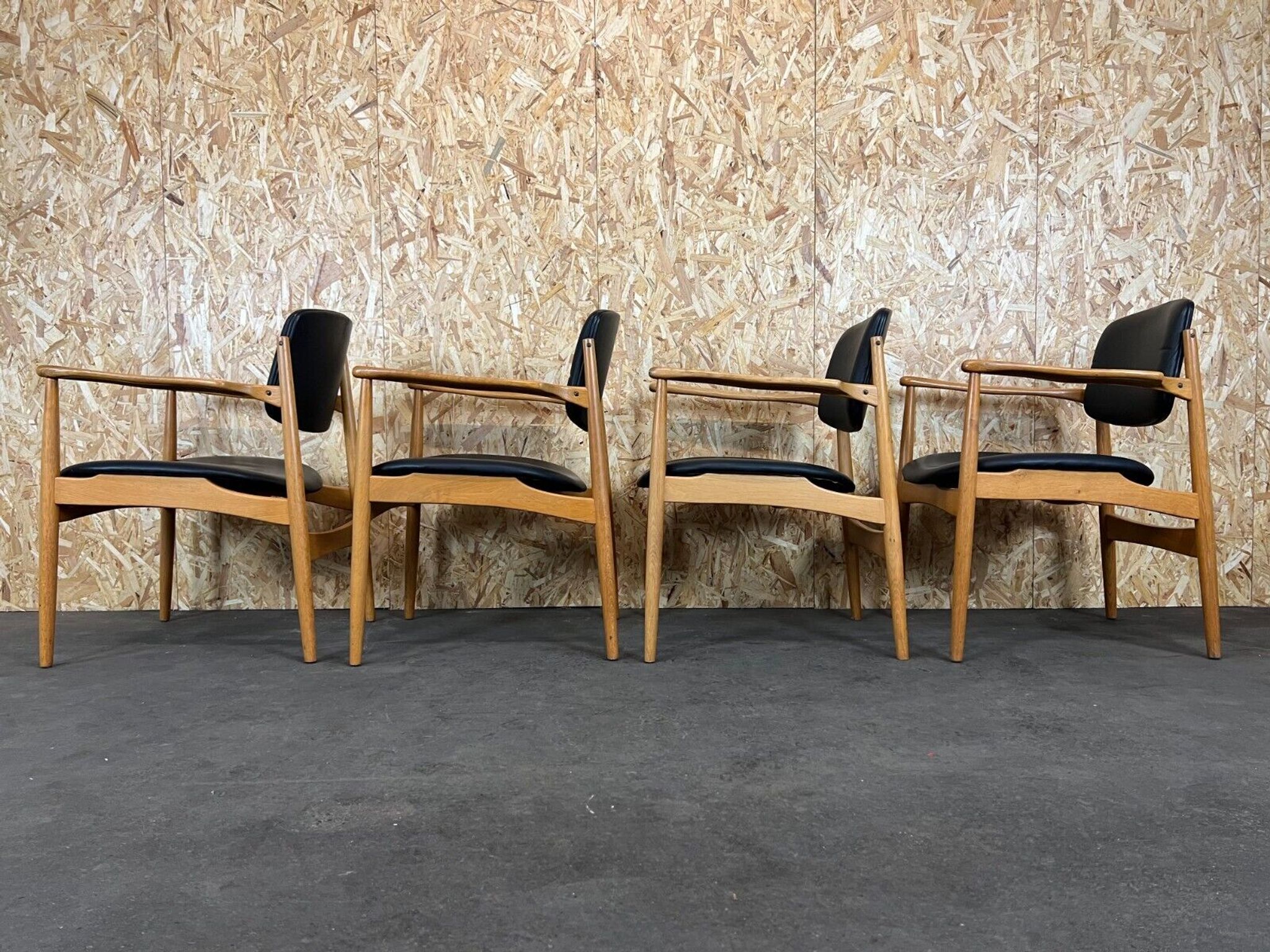 4 60s 70s chaise de salle à manger design danois chêne Danemark