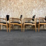 4x 60s 70s dining armchairs Danish design oak Denmark