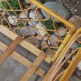 Lit de bébé en rotin années 50