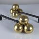 Bronze and wrought iron andirons by Jacques Adnet, 1930s