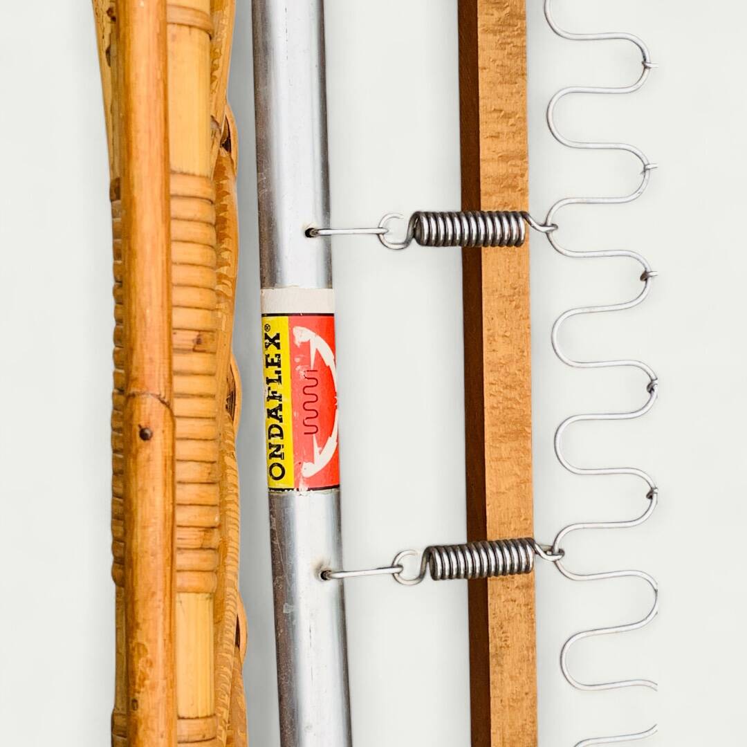 Rattan basket bed 90x190 vintage 1960