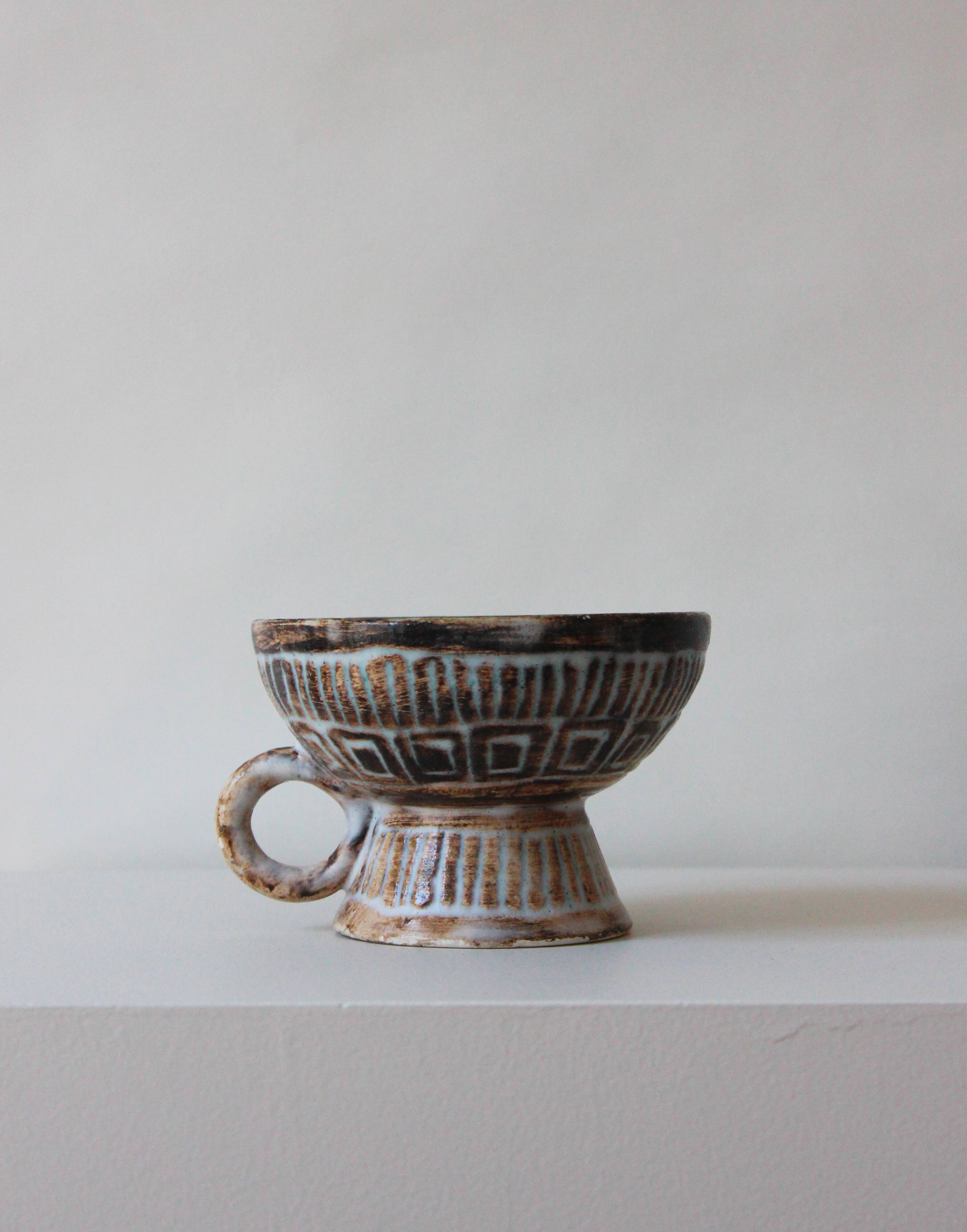Set of 4 ceramic bowls by Jacques Pouchain for the Dieulefit Workshop.