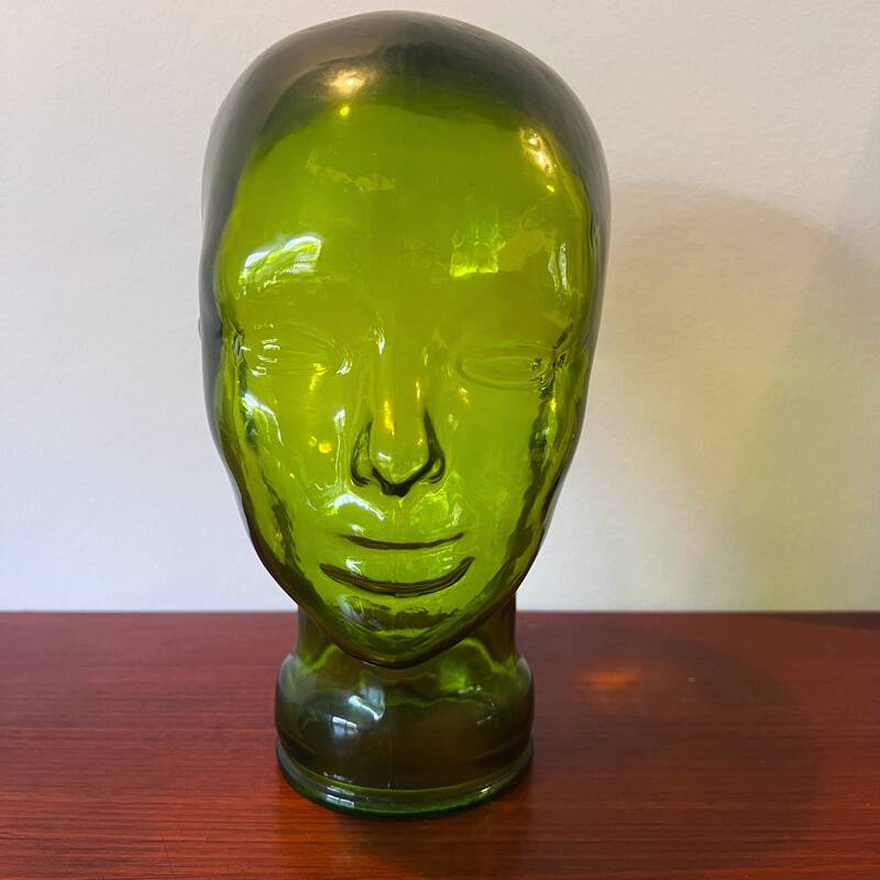 Green glass head