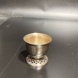 Egg cup with silver metal spoon