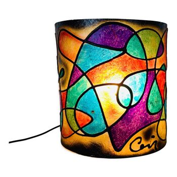 70s psychedelic colored fiberglass wall lamp