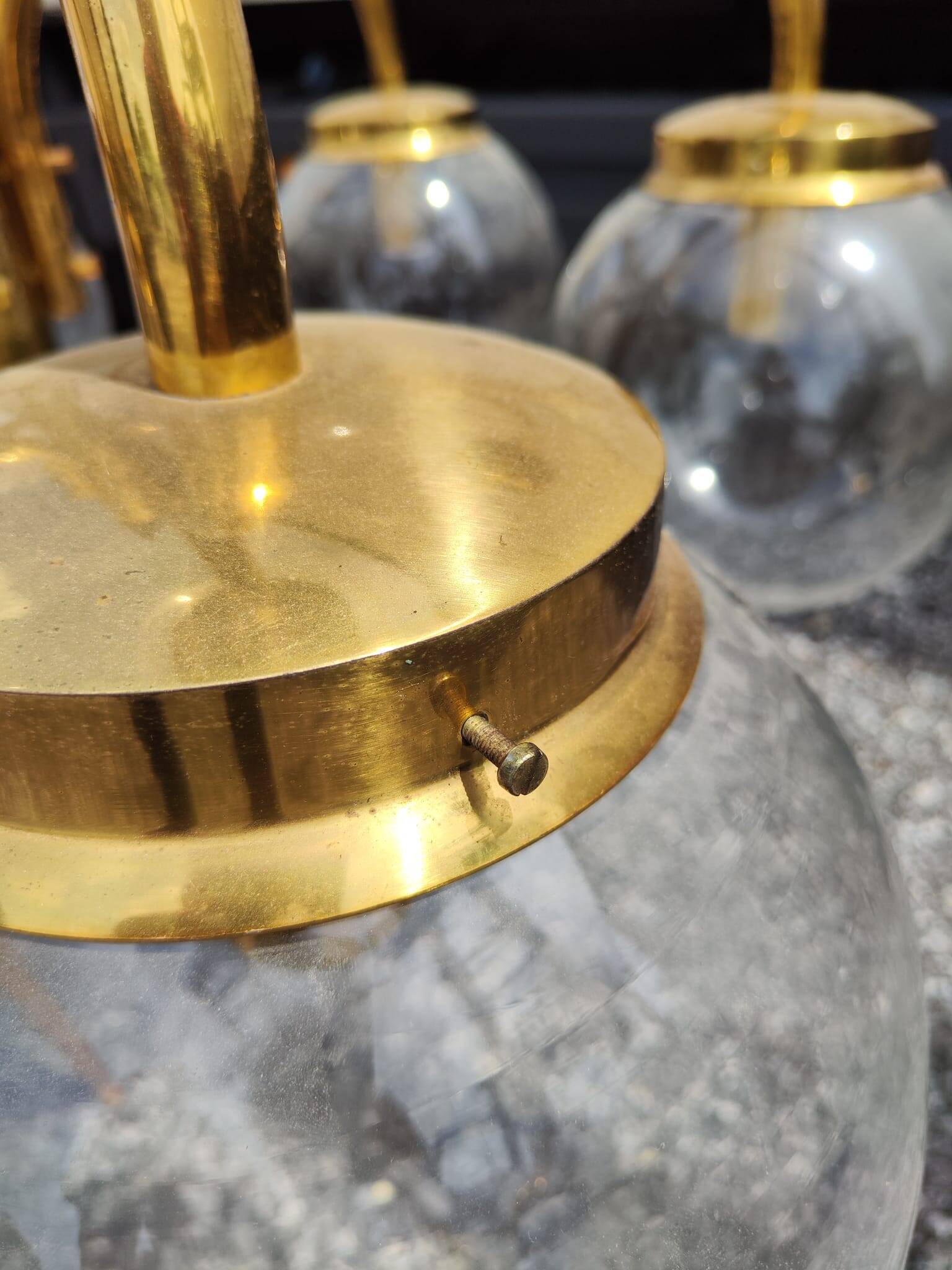 Large Vintage Brass Chandelier: Mid-Century Italian 13-Bulb Pendant Light