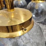 Large Vintage Brass Chandelier: Mid-Century Italian 13-Bulb Pendant Light