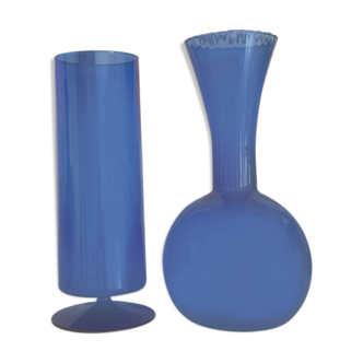 Duo of blue vases overseas