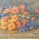 Still life bouquet of flowers oil on wood by Lillie Honnorat