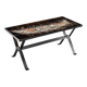 Modernist coffee table in ceramic and metal, 1970.