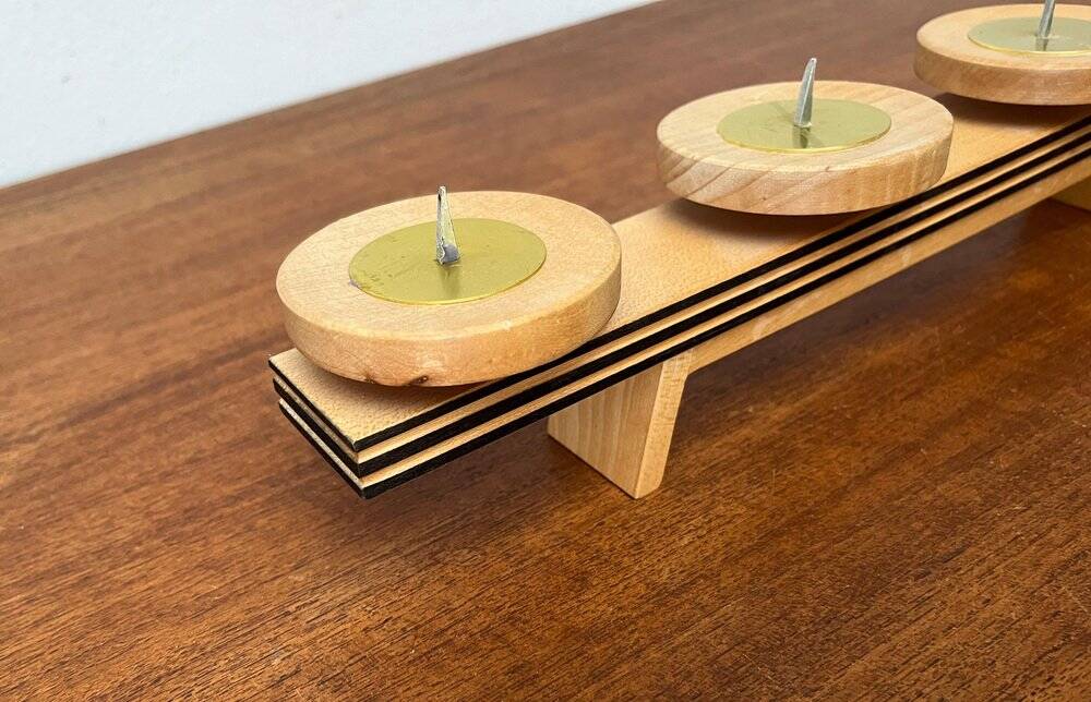 Mid-century wooden candlestick, 1960s