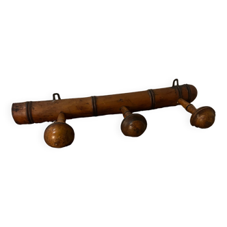 Wooden wall coat rack