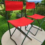 Vintage 1970s camping table and duo folding chairs set