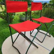 Ensemble table et duo chaises pliantes camping vintage 1970
