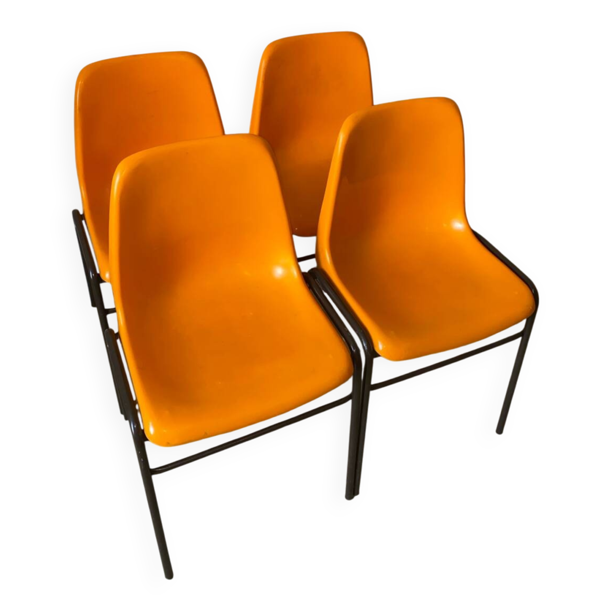 Chaises vintage orange