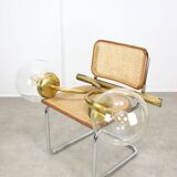 Large Italian Mid-century Brass Wall or Ceiling Lamp, 60s