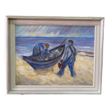 Swedish modern painting, 1970s Börje Nettelbring (1913-1986). oil on canvas. framed.