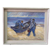 Swedish modern painting, 1970s Börje Nettelbring (1913-1986). oil on canvas. framed.