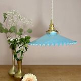 Vintage blue opaline pendant light