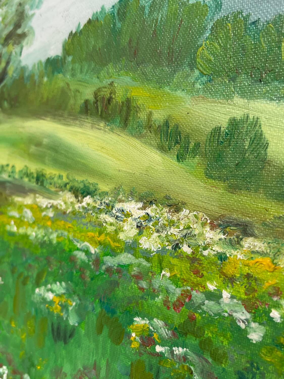 Old painting of a rural landscape