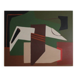 Abstract on geometric canvas 100x81cm by Bodasca