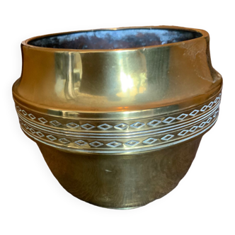 Selency x Monoprix Croisé Laroche brass pot cover