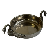 Art Deco silver-plated metal pocket emptier with swan decor