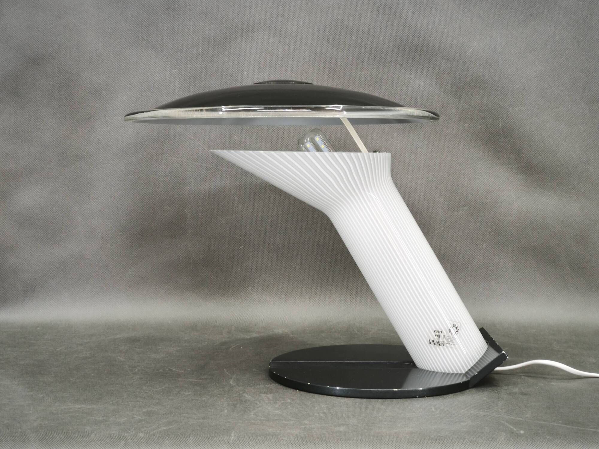 1970s Leucos Italian Space Age Murano Glass Table Lamp