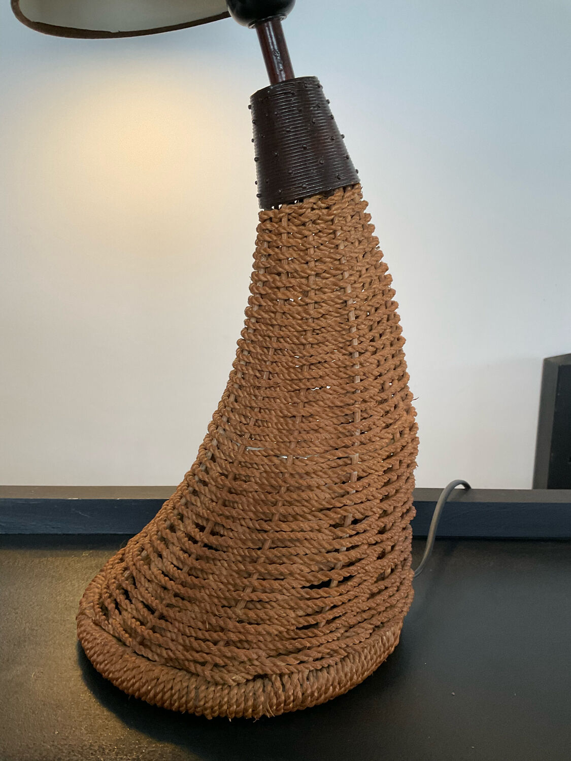 Lampe vintage en rafia