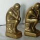 PAIR OF GREENHOUSE BOOKS IN LATON BRONZE EFFECT RODIN'S THINKER