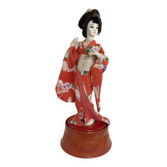 Poupée Geisha japonaise vintage  boîte à musique