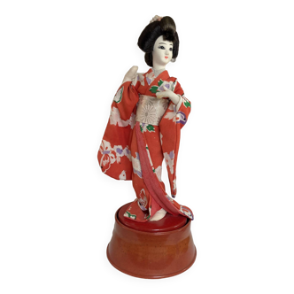 Vintage Japanese Geisha doll music box
