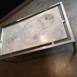 Coffee table 1970 chrome ceramic