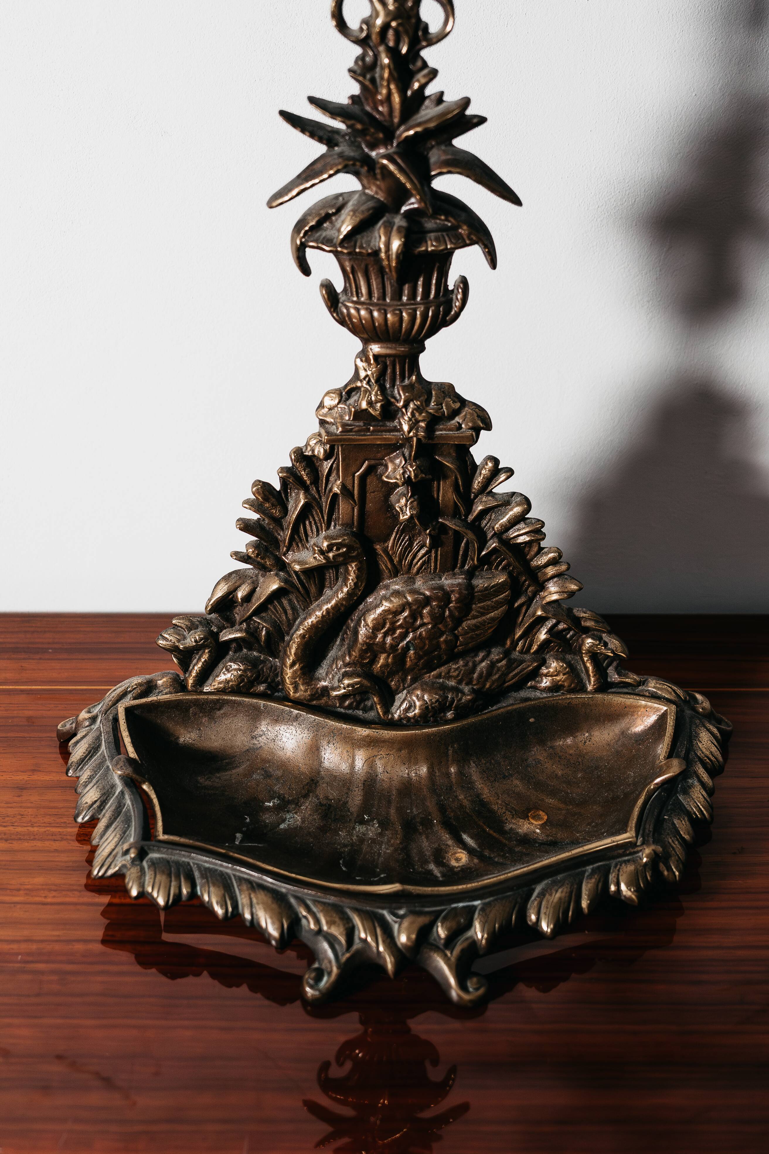 Portaombrelli Art Nouveau in ottone Francia, anni '60 Vintage Design
