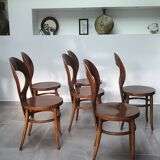 Ensemble table de ferme et 6 chaises Mouettes de Baumann