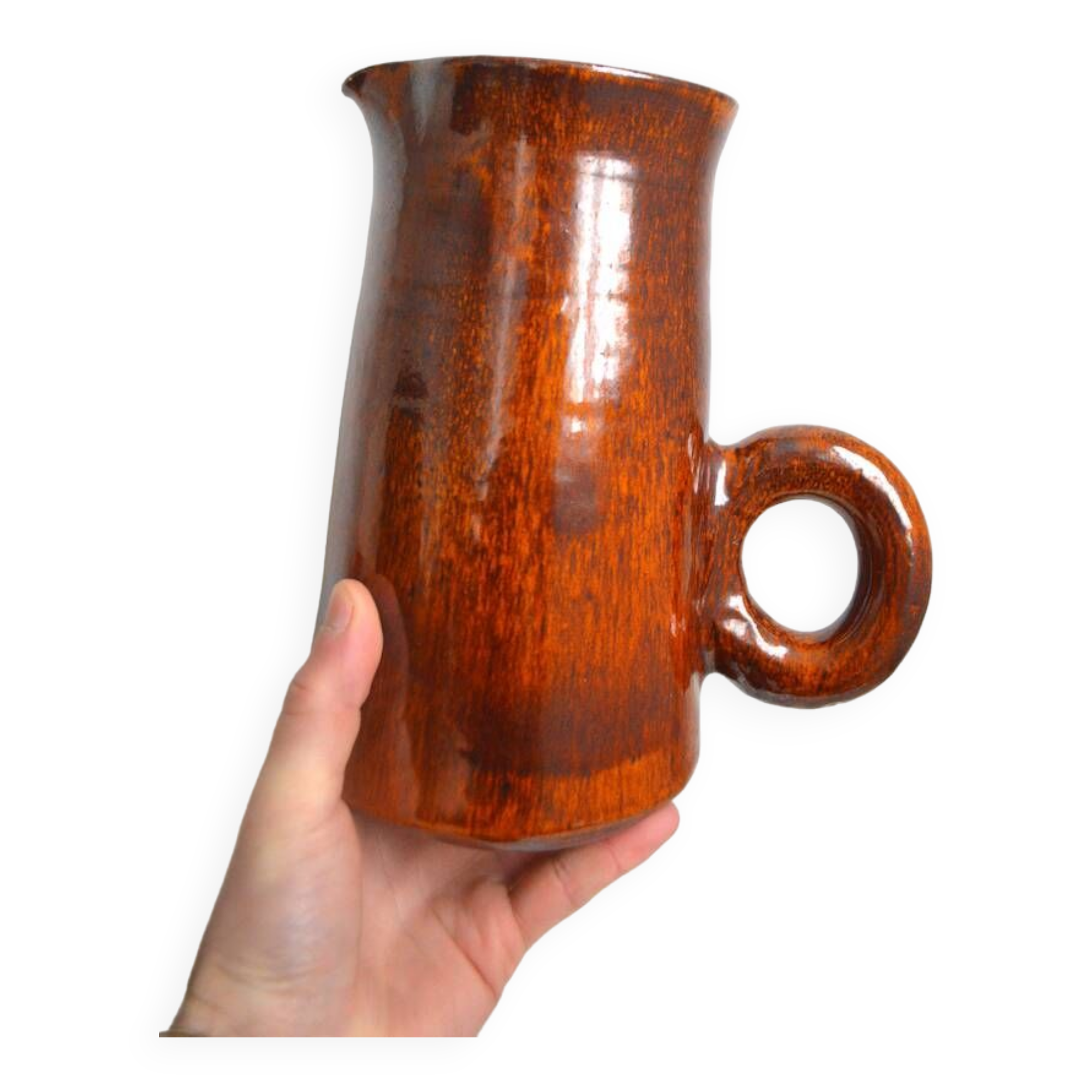 Tamegroute-inspired stoneware carafe