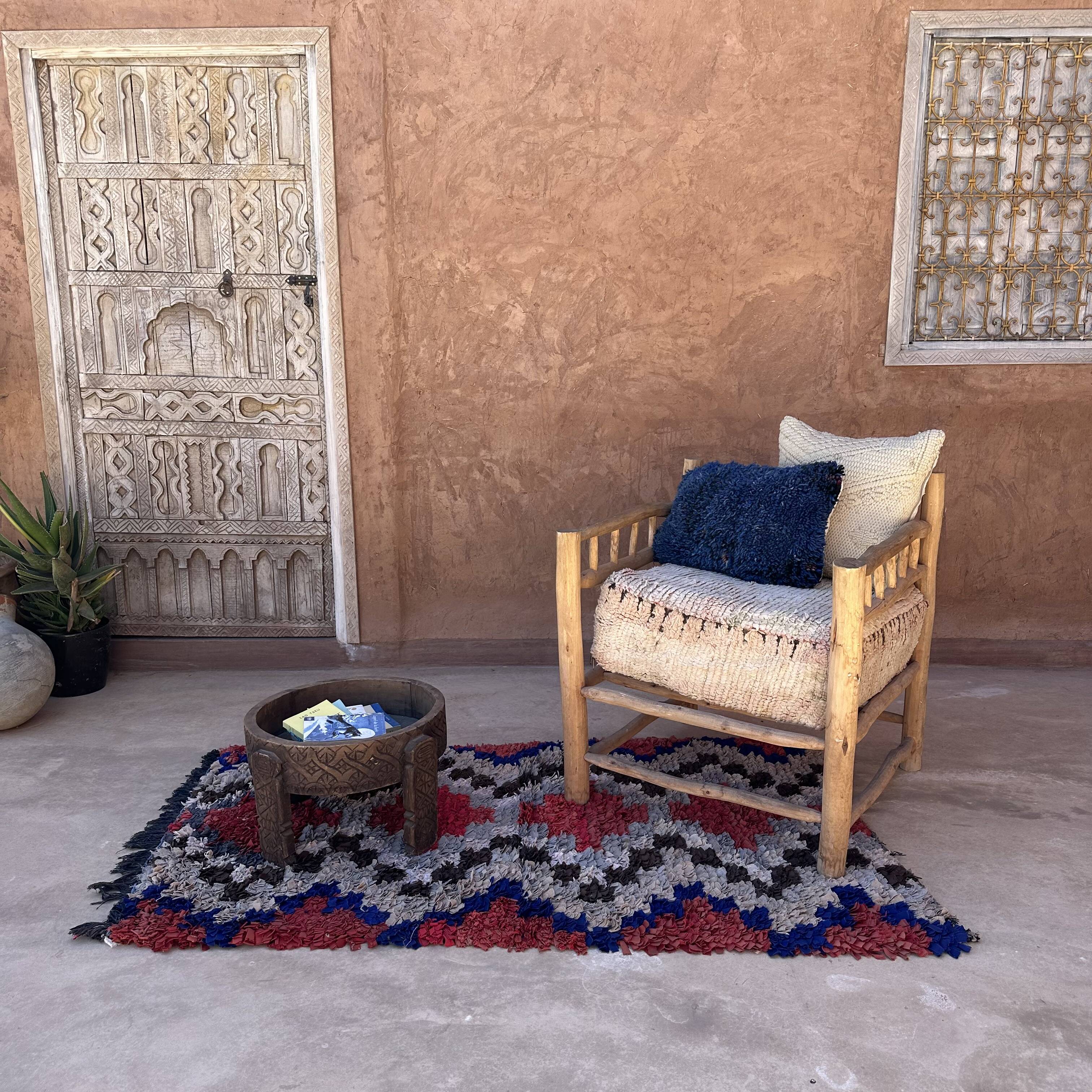 Moroccan carpet Boucherouite colored - 98 x 170 cm