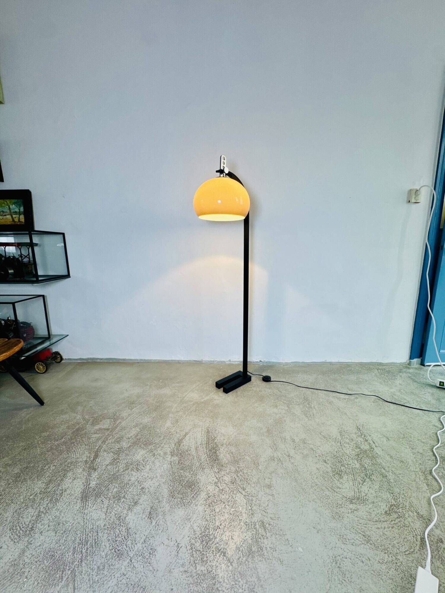 Mushroom Shade Floor Lamp By Dijkstra Lampen, The Netherlands 1970S