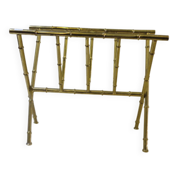 Porte revue style Jacques Adnet modéle bambou en laiton