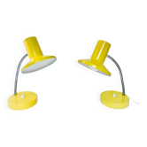 Pair of vintage yellow desk lamps, 1970s