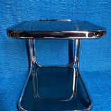 Vintage 1970 rectangular chrome oval profile rolling dessert trolley 2