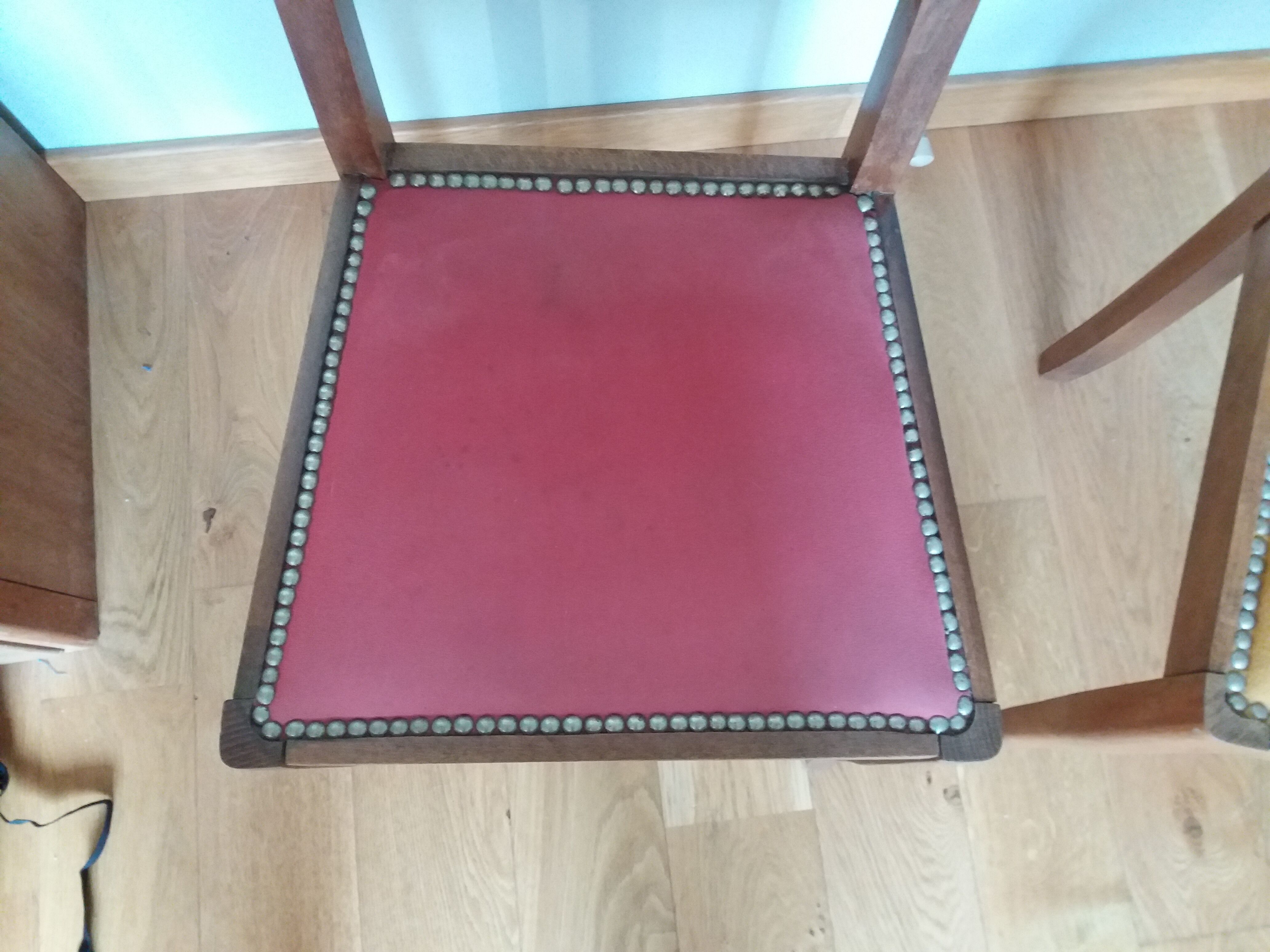 2 Art Deco upholstered and wood chairs