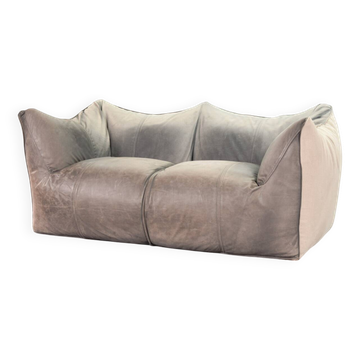 Mario Bellini 2-Seat Le Bambole Sofa for C&B Italia in Leather & Fabric 70s