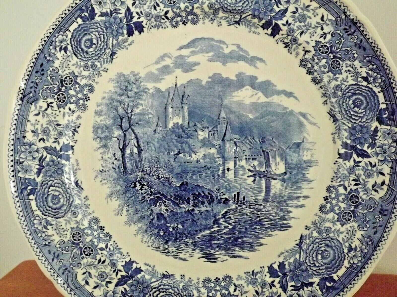 Vintage villiroy & boch burgenland serving plate in blue and white