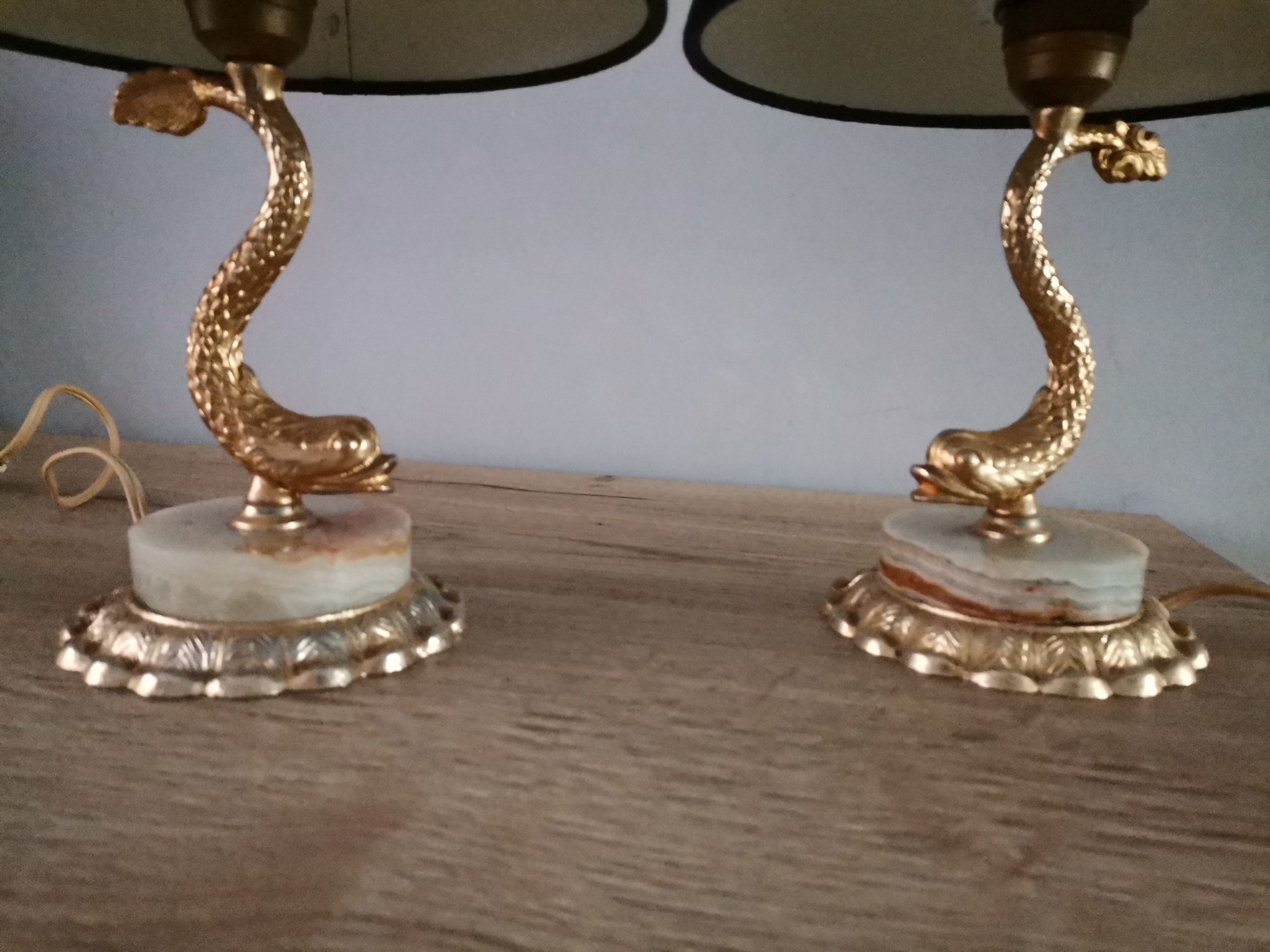 Paire of empire style vintage lamps