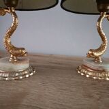 Paire of empire style vintage lamps